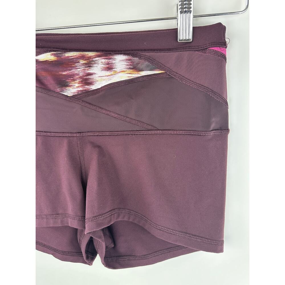 Lululemon Boogie Short Roll Down Full-On Luon Bordeaux Drama Berry Maroon Size 8 - Picture 4 of 16